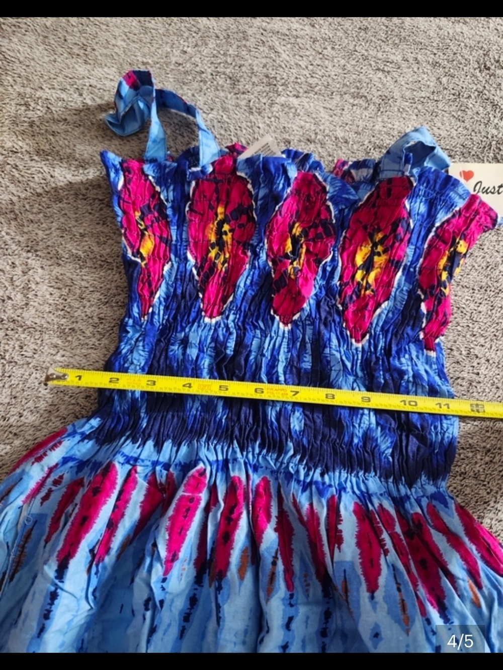 Just Love Boho Tie-Dye Midi Sun Dress Beachy Boho Comfort - Picture 4 of 6